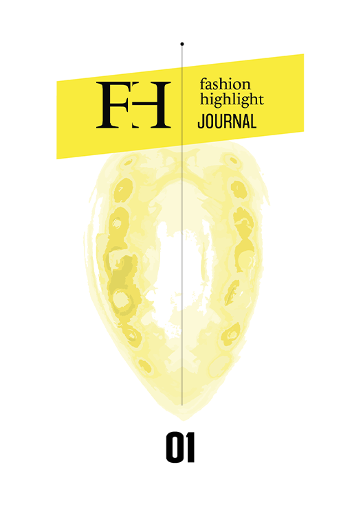 first number yellow cover of fashion highlight journal with black logo