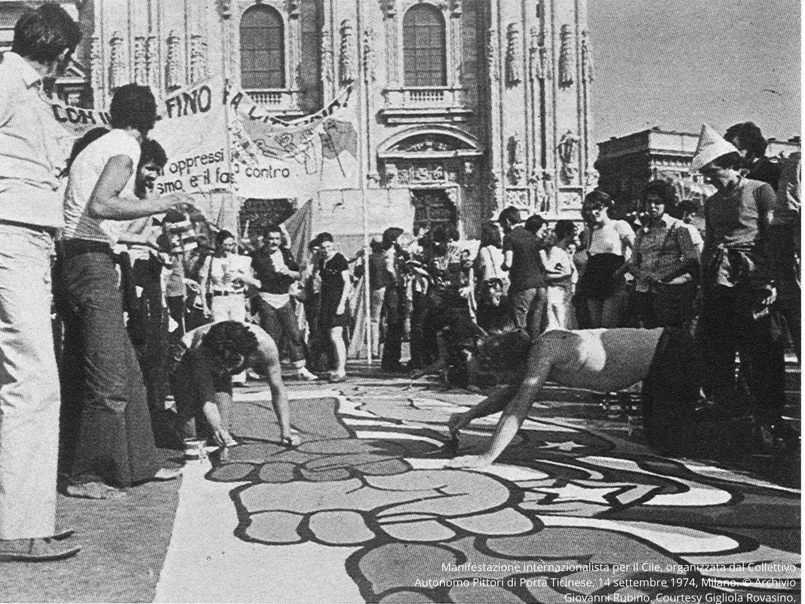 Manifestación internacionalista por Chile, Milán, 1974